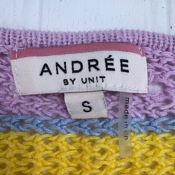 Andrée By Unit Womens Striped Knit Sweater S Multicolor Acrylic Cotton - Picture 2 of 6